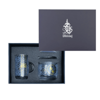 طقم كوب فاخر مع حامل شموع وكوستر بزخرفة انيقة من ا...