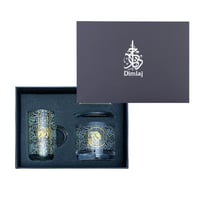 طقم كوب فاخر مع حامل شموع وكوستر بزخرفة انيقة من ا...