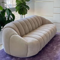 كنب شامواه ثلاث مقاعد تصميم مودرن - لون بيج