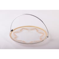 صينية تقديم زجاجية مذهبة بزخرفة هندسية عصرية وانيق...