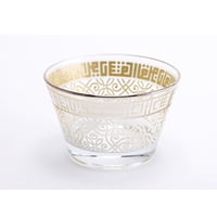 طقم زبادي زجاجية فاخرة مذهبة بزخرفة عصرية وانيقة