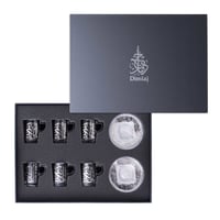 طقم فناجين اسبريسو زجاجية فاخرة بزخرفة بلاتينية من...