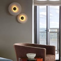 اضاءة جدارية ابليك جداري دائري محزز رخام اسباني -...