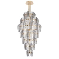 انارة سقف معلقة ثريا طولية فاخرة كريستال سموك وشفا...