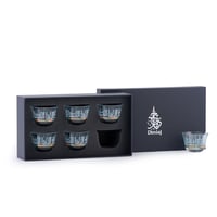 طقم فناجين قهوة عربية اخضر مذهب بتصميم عصري