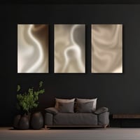 لوحة تجريدية - طقم من 3 لوحات كانفاس جدارية مطبوعة