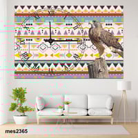 ساعة حائط أكريليك مستطيلة – الصقر الحر بنقوش تراثي...