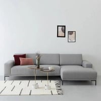 كنب مودرن شكل حرف ال للصاله اللون - رمادي