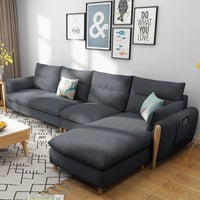 كنب زاوية حرف ال مودرن - لون رمادي