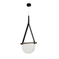 انارة سقف معلقة ديكورية مودرن جلد وزجاج مموج رمادي