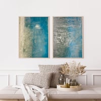 طقم من لوحتين كانفاس جدارية - فن تجريدي لمحبيي الف...