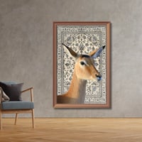 لوحة مطبوعة - ديكور جدارية ل الغزال مع نقشة الزل