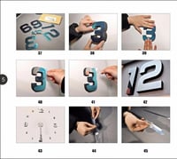 ساعة جدارية كلاسيكية لاصقة 3D لون اسود سهلة التركي...