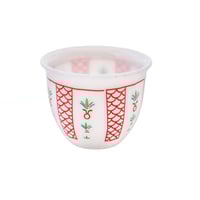 طقم فناجين قهوة عربية بزخرفة ملونة السعفة مقاس كبي...