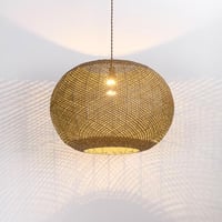 إنارة سقف معلقة رتان بيضاوي دائري شغل يدوي -مقاس 4...