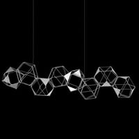 إنارة سقف معلقة مودرن كروم لامع بشكل مفرع مثلثات و...