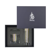 طقم مبخرة زجاجية فاخرة مع حامل شموع وكوستر مذهب بز...