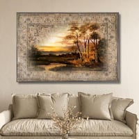 لوحة جدارية مطبوعة بخلفية سجاد وكولاج صورة منظر طب...