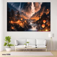 ساعة حائط أكريليك مستطيلة بتصميم ليلي ساحر وإضاءة...