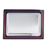 طقم صواني تقديم مستطيلة ستيل من السيف - لون كروم