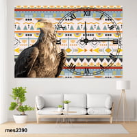 ساعة حائط أكريليك مستطيلة بتصميم نسر بطابع تراثي ه...