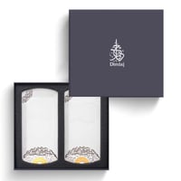 طقم صحون تقديم مستطيلة بورسلان فاخر مذهب بزخرفة ان...