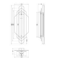 انارة جداري جرافيك حاد تصميم مودرن لون ذهبي - مقاس...