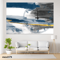 ساعة حائط أكريليك مستطيلة – تباين أسود وذهبي فاخر