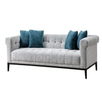 طقم كنب 6 مقاعد تصميم مودرن - لون رمادي وكحلي