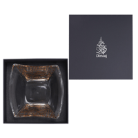 زبدية زجاجية فاخرة بزخرفة ذهبية من الخط العربي