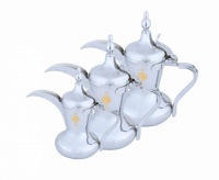 طقم دلة السيف 3 قطع من الفولاذ المقاوم للصدأ للقهو...