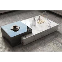 طاولة وسط بديل الرخام لون ابيض واسود