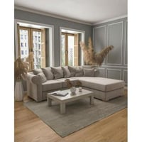 كنب مودرن شكل حرف ال للصاله اللون - بيج