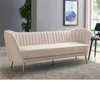 طقم كنب وكرسي عدد 3 قطع - بيج