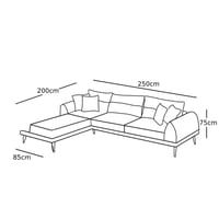 كنب زاوية حرف L بتصميم مودرن - لون رمادي