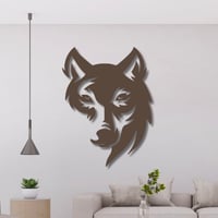 منحوتة خشبية لوحة ديكور - ذئب