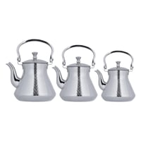 طقم غلايات شاي ستيل 3 قطع من السيف - لون كروم