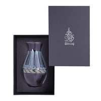 مزهرية زجاجية فاخرة مذهبة بزخرفة انيقة من الخط الع...