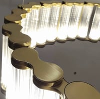 انارة سقف معلقة ثريا ويف ذهبي مستطيل - 88 واط - مق...