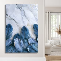 لوحة جدارية فنية مطبوعة - ريش ازرق