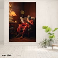 لوحة جدارية مطبوعة فنية وديكور - قرد يقرأ - القرد...