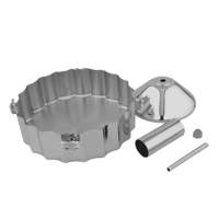 صينية تقديم دائرية تصميم عصري من السيف - لون كروم