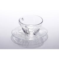 طقم فناجين شاي زجاجية بزخرفة بلاتينية انيقة من الخ...