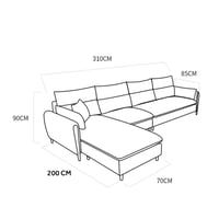كنب زاوية حرف ال مودرن - لون ازرق