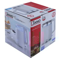 غلاية كهربائية زجاج بسطح بلاستيك من جانو - سعة 1.7...