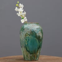 مزهرية كلاسيكية ، لون فيروزي ، حجم متوسط