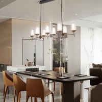 انارة سقف معلقة زجاج سادة شكل بيضاوي- 96 واط