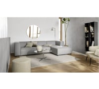 كنب على شكل حرف ال - رمادي