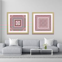 طقم من لوحتين جدارية مطبوعة - لوحة تراثية القط الع...