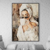 لوحة كانفس جدارية مطبوعة وقت القهوة